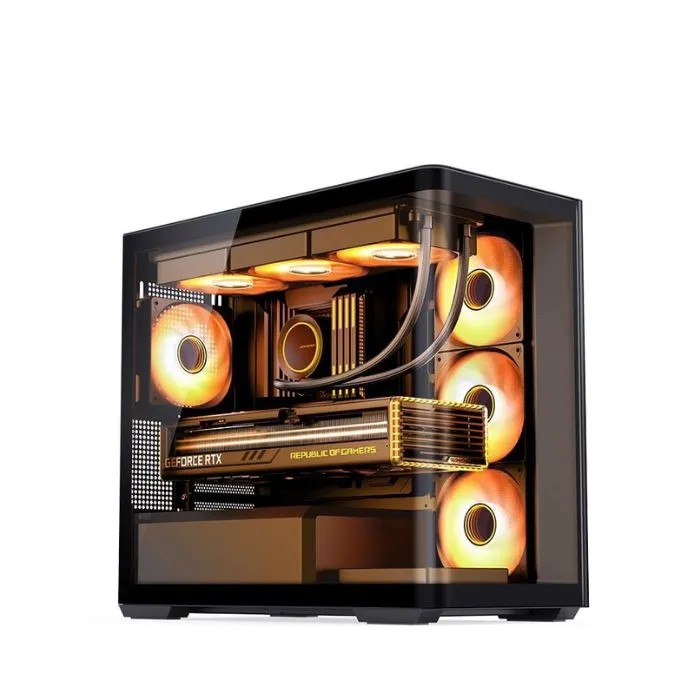 Case Jonsbo D300 - Black | Micro ATX, Glass Curved