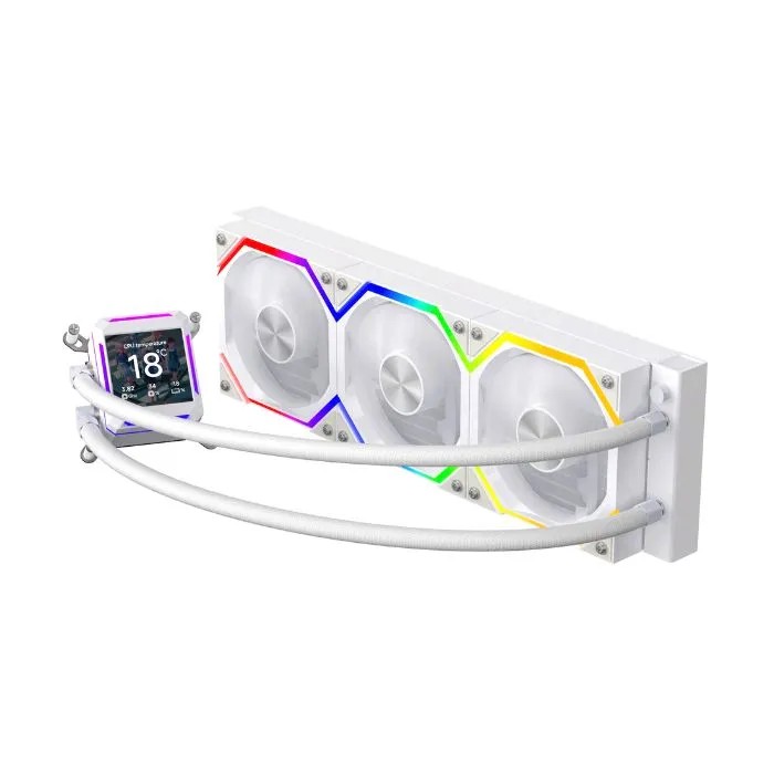 CPU Liquid Cooler Leopard Astro Shell 360 ARGB Digital LCD - White
